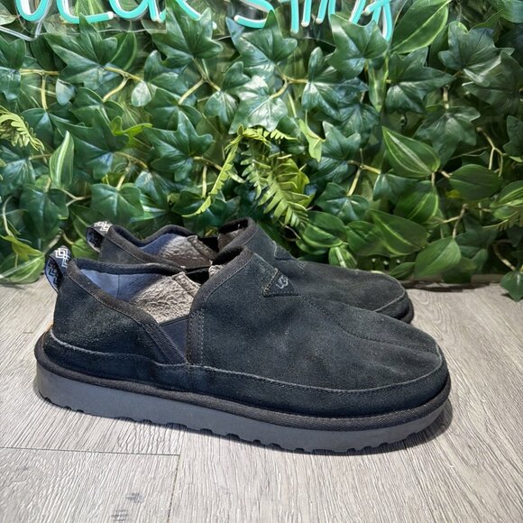 Ugg Men\'s Romeo Easy Slip Shoes Black Leather Suede Size 11 1113455 main image 8